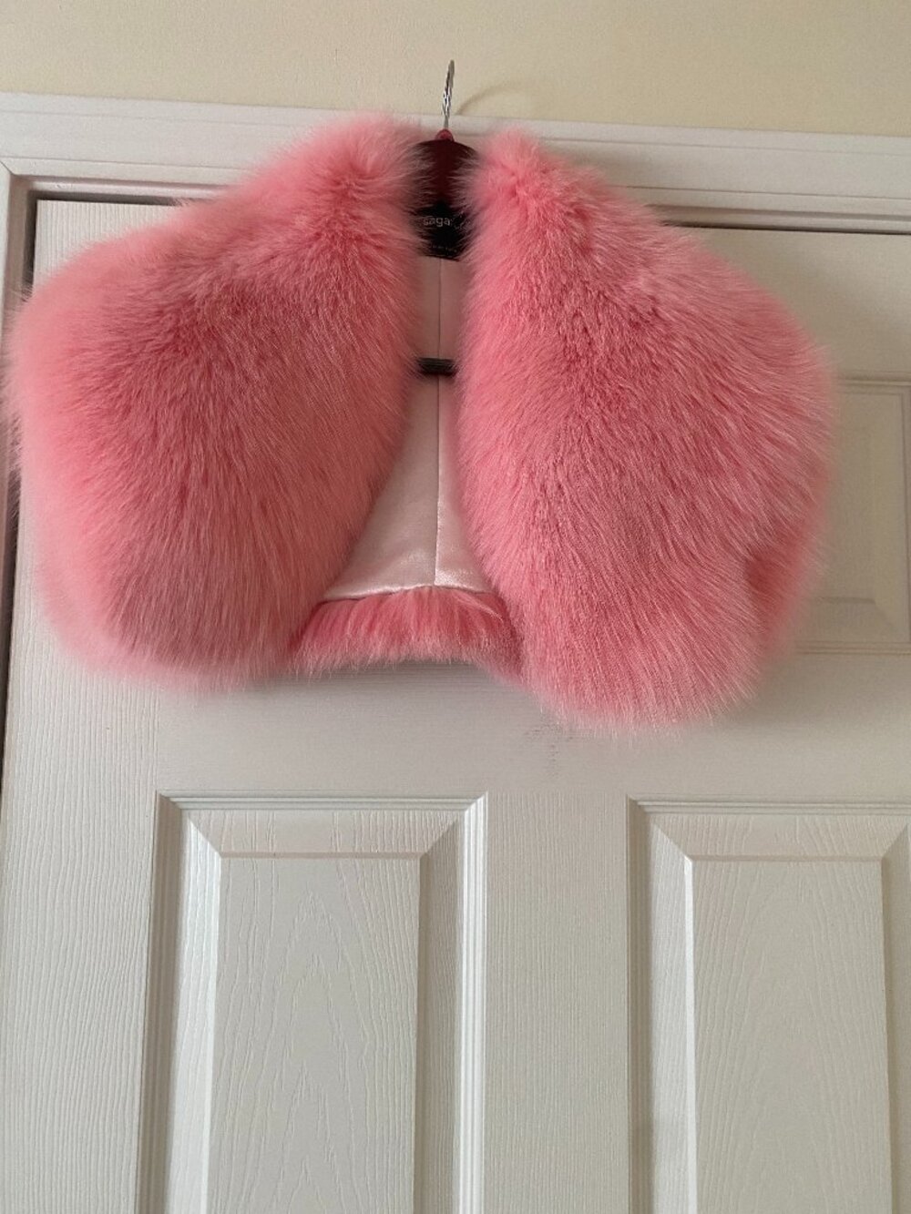 NEW WITH TAG VINTAGE FOX FUR BOLERO PINK SIZE M